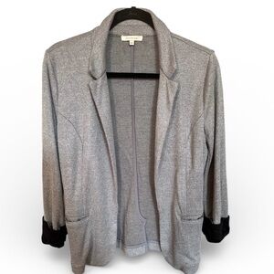 Skies are Blue Gray 3/4 Ruched Sleeve Blazer Size Small